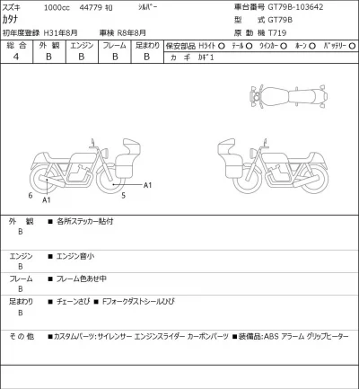 Suzuki KATANA лот № 7324 оценка 4  с аукциона в Японии 0