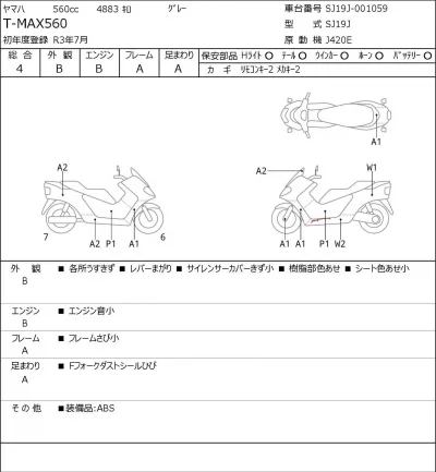 Yamaha T-MAX560 лот № 7140 оценка 4  с аукциона в Японии 0