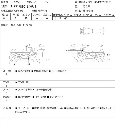 Other HUSQUARNA SUVARUTOPIREN401 лот № 5504 оценка 4.5  с аукциона в Японии 0