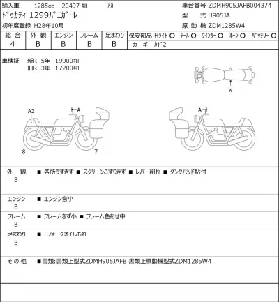 Ducati  1299PANIGA-RE лот № 7140 оценка 4  с аукциона в Японии 0