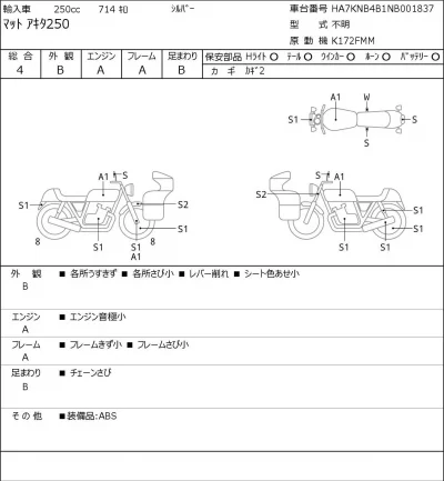 Other MAT A YELLOW MANY 250 лот № 7478 оценка 4  с аукциона в Японии 0