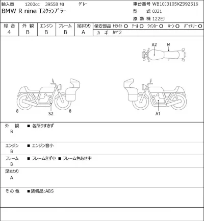 BMW  R NINE T SCRAMBLER лот № 8502 оценка 4  с аукциона в Японии 0