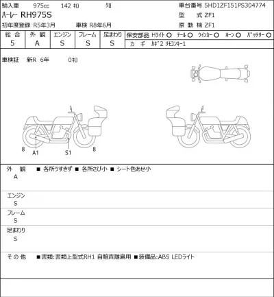 Harley-Davidson HARLEY RH975S лот № 5150 оценка 5  с аукциона в Японии 0