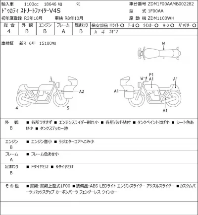 Ducati  STREET FIGHTER V4S лот № 5621 оценка 4  с аукциона в Японии 0