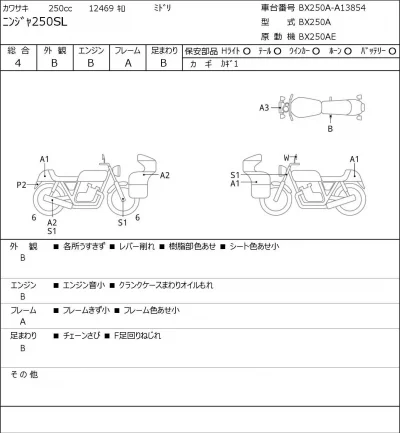 Kawasaki NINJA250SL лот № 8416 оценка 4  с аукциона в Японии 0