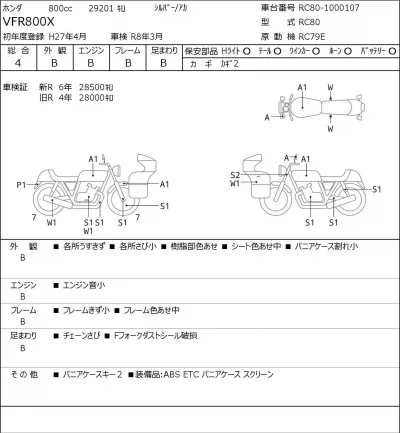 Honda VFR800X лот № 7600 оценка 4  с аукциона в Японии 0
