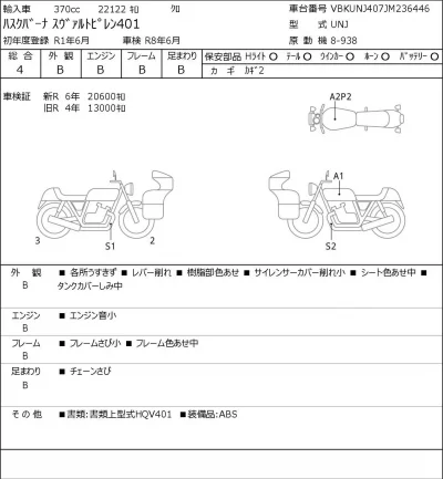Other HUSQUARNA SUVARUTOPIREN401 лот № 7007 оценка 4  с аукциона в Японии 0