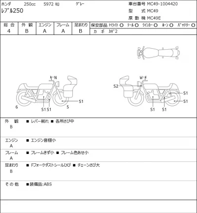 Honda REBEL лот № 7089 оценка 4  с аукциона в Японии 0