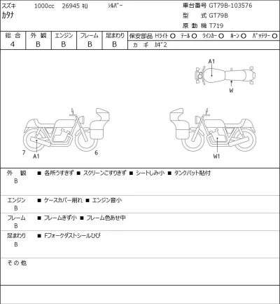 Suzuki KATANA лот № 8097 оценка 4  с аукциона в Японии 0