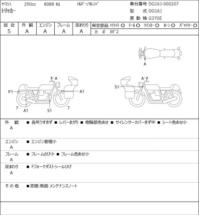 Yamaha TORITSU CAR лот № 5468 оценка 5  с аукциона в Японии 0