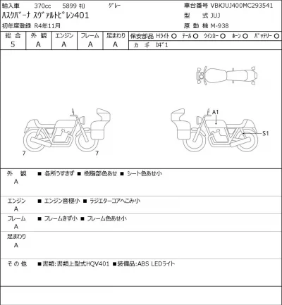 Other HUSQUARNA SUVARUTOPIREN401 лот № 5755 оценка 5  с аукциона в Японии 0