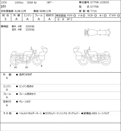Suzuki KATANA лот № 8076 оценка 5  с аукциона в Японии 0