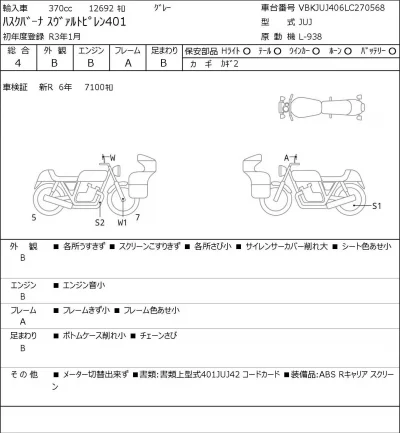 Other HUSQUARNA SUVARUTOPIREN401 лот № 7614 оценка 4  с аукциона в Японии 0