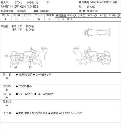 Other HUSQUARNA SUVARUTOPIREN401 лот № 7230 оценка 4  с аукциона в Японии 0