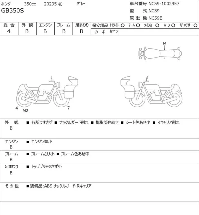 Honda GB350S лот № 8471 оценка 4  с аукциона в Японии 0