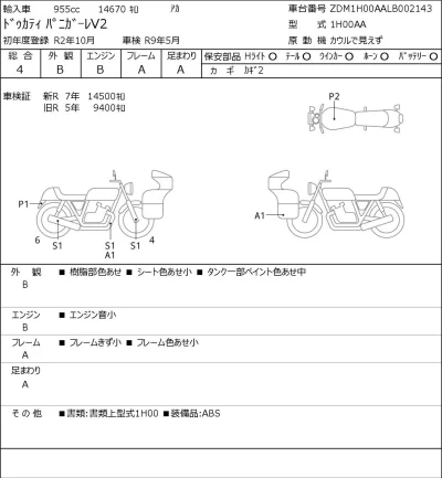 Ducati  PANIGA-REV2 лот № 7618 оценка 4  с аукциона в Японии 0