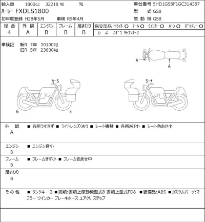 Harley-Davidson HARLEY FXDLS1800 лот № 7620 оценка 4  с аукциона в Японии 0