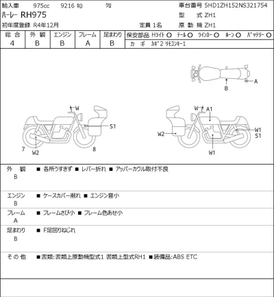 Harley-Davidson HARLEY RH975 лот № 7647 оценка 4  с аукциона в Японии 0