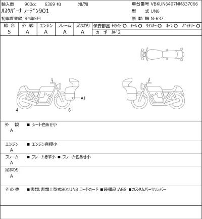 Other HUSQUARNA NO-DEN901 лот № 7226 оценка 5  с аукциона в Японии 0