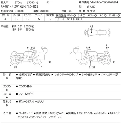 Other HUSQUARNA SUVARUTOPIREN401 лот № 7413 оценка 4  с аукциона в Японии 0