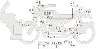 Kawasaki Z1000 лот № 02191 оценка 4  с аукциона в Японии 0