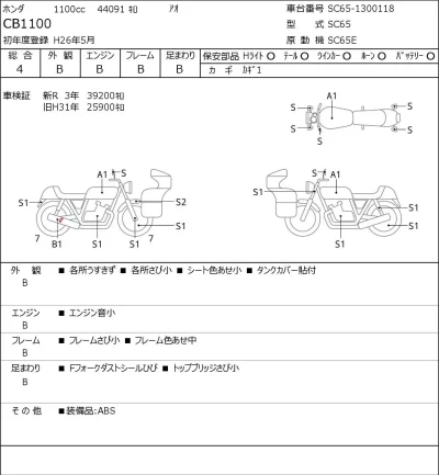 Honda CB1100 лот № 7011 оценка 4  с аукциона в Японии 0