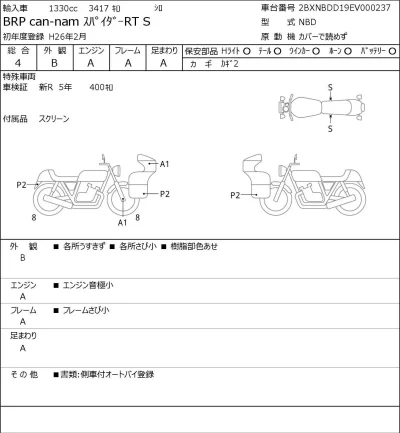 Other BRP CAN-NAM SPIDER RT S лот № 7082 оценка 4  с аукциона в Японии 0