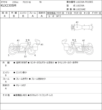 Kawasaki KLX230SM лот № 8149 оценка 4  с аукциона в Японии 0