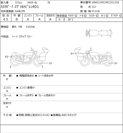 Other HUSQUARNA SUVARUTOPIREN401 лот № 7320 оценка 4.5  с аукциона в Японии 0