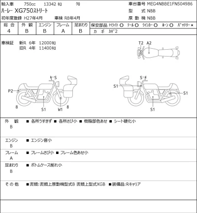 Harley-Davidson HARLEYXG750 STREET лот № 7404 оценка 4  с аукциона в Японии 0
