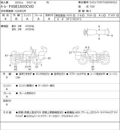Harley-Davidson HARLEY FXSE1800CVO лот № 7081 оценка 4  с аукциона в Японии 0