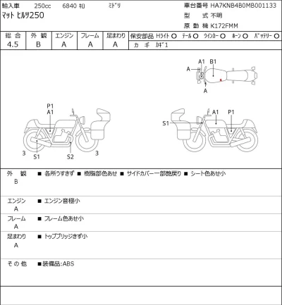 Other MAT HILL TSU250 лот № 5210 оценка 4.5  с аукциона в Японии 0