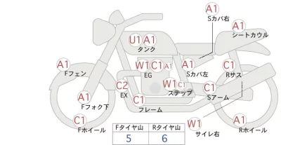 Kawasaki ZEPHYR400K лот № 06162 оценка 4  с аукциона в Японии 0