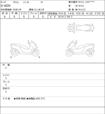 Honda X-ADV лот № 8264 оценка 6  с аукциона в Японии 0