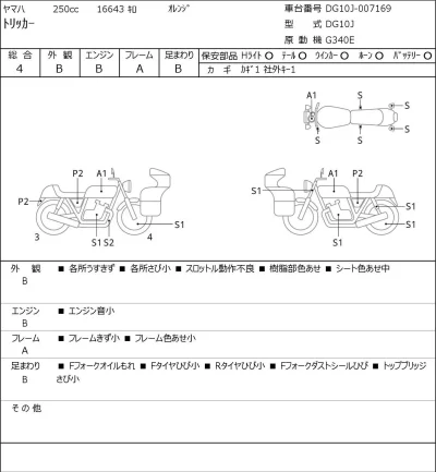 Yamaha TORITSU CAR лот № 7384 оценка 4  с аукциона в Японии 0