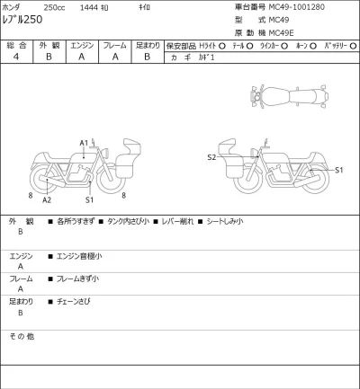 Honda REBEL лот № 7412 оценка 4  с аукциона в Японии 0