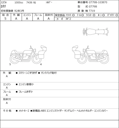 Suzuki KATANA лот № 8358 оценка 5  с аукциона в Японии 0