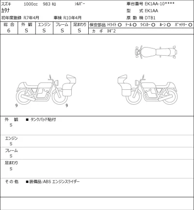 Suzuki KATANA лот № 7573 оценка 6  с аукциона в Японии 0