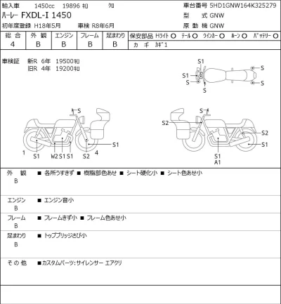 Harley-Davidson HARLEY FXDL-I 1450 лот № 7602 оценка 4  с аукциона в Японии 0