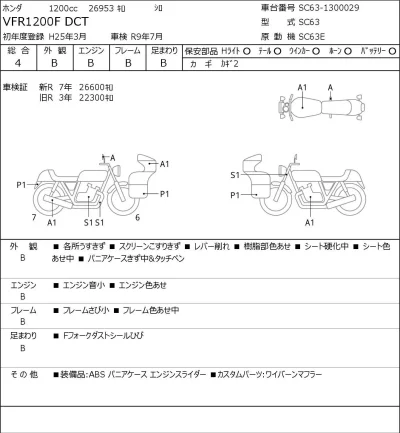 Honda VFR1200F DCT лот № 5521 оценка 4  с аукциона в Японии 0