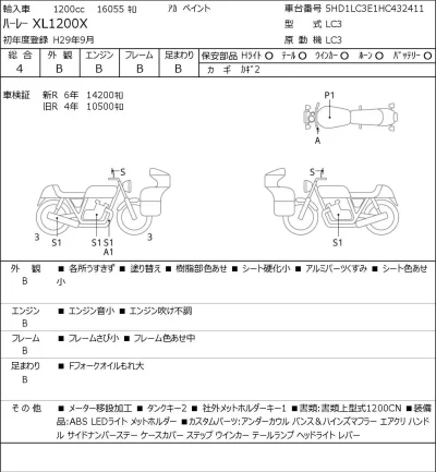 Harley-Davidson HARLEY XL1200X лот № 5532 оценка 4  с аукциона в Японии 0