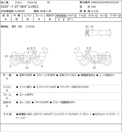 Other HUSQUARNA SUVARUTOPIREN401 лот № 5265 оценка 4  с аукциона в Японии 0