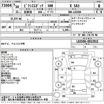 Toyota PIXIS EPOCH  с аукциона в Японии