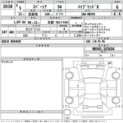 Suzuki SPACIA  с аукциона в Японии