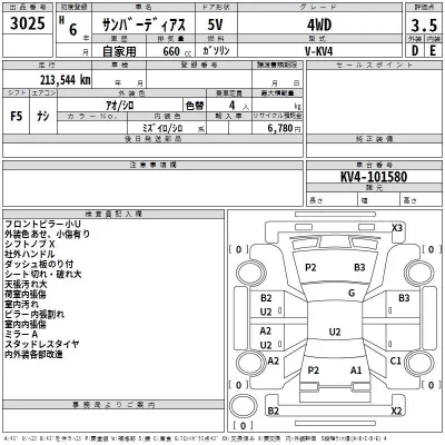 Subaru SAMBAR  с аукциона в Японии