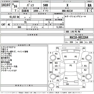 Toyota PASSO  с аукциона в Японии