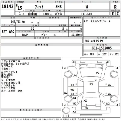 Honda FIT  с аукциона в Японии