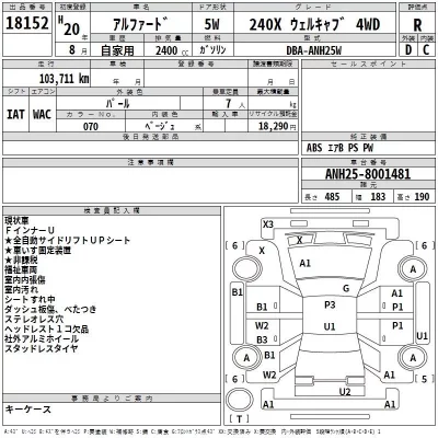 Toyota ALPHARD  с аукциона в Японии