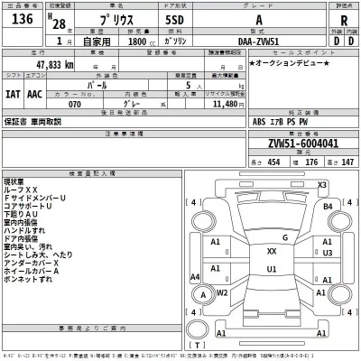 Toyota PRIUS  с аукциона в Японии