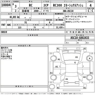 Lexus RC  с аукциона в Японии
